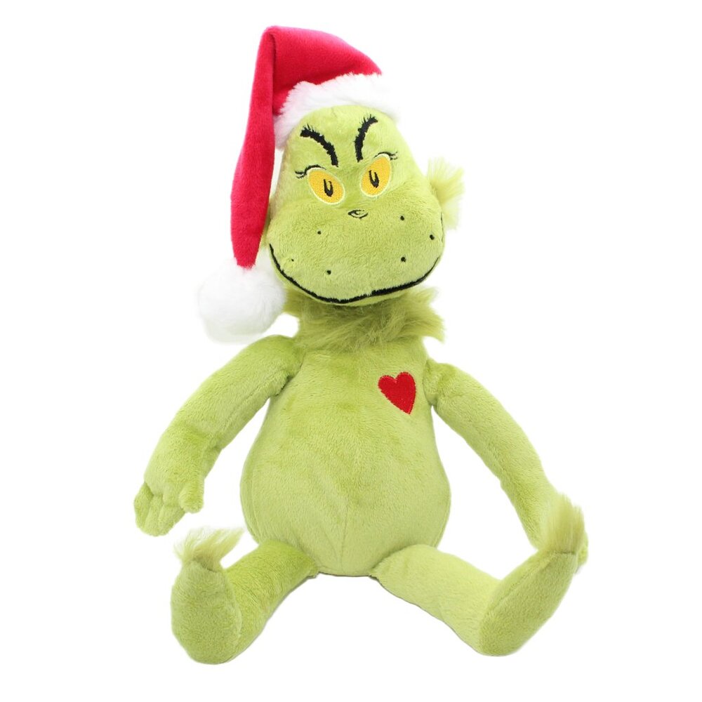 How The Grinch Stole Christmas Stuffed Plush Green Cartoon Santa Hat Toy